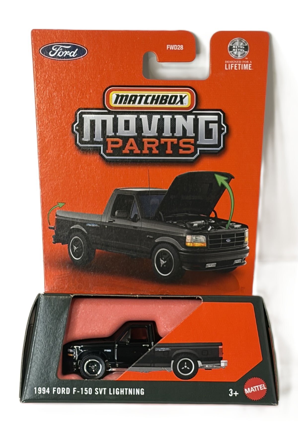 MATCHBOX Moving Parts 1994 Ford F-150 SVT Lightning [Black] (JHV65)